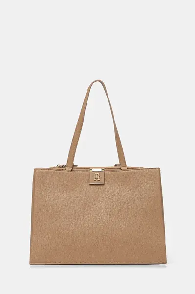 Kabelka Tommy Hilfiger béžová barva, AW0AW17191