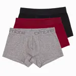 Ombre Men's cotton boxer shorts with logo - 3-pack mix