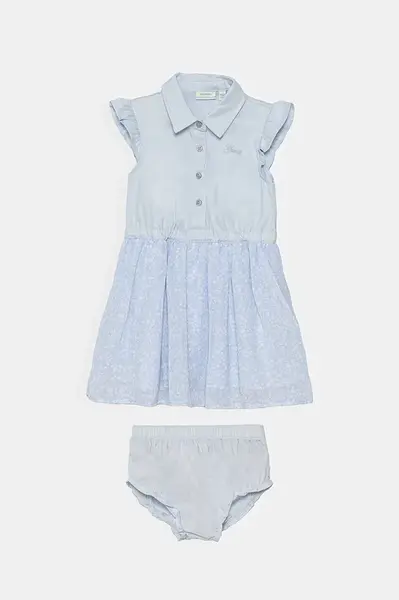 Kojenecké šaty Guess modrá barva, midi, áčková, A5GK01 WG5P0