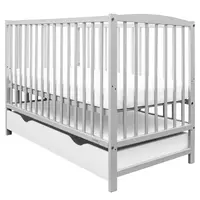 NEW BABY LILLY Detská postieľka so zásuvkou, sivá, veľkosť