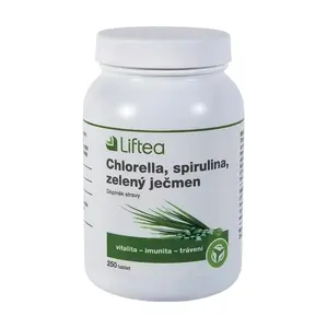 LIFTEA Chlorella, Spirulina, Zelený jačmeň 250 tabliet