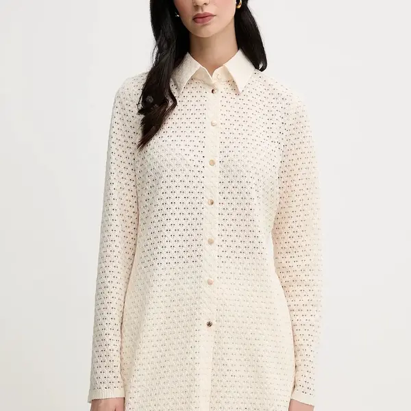 Košile Marc Aurel dámská, béžová barva, regular, s klasickým límcem, 6327-7000-93428