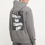 Bavlněná mikina The North Face Heritage Relaxed pánská, šedá barva, s kapucí, s potiskem, NF0A8C420UZ1