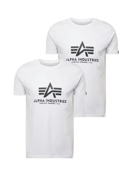 ALPHA INDUSTRIES Tričko  čierna / biela