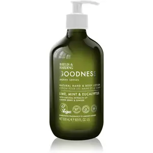 Baylis & Harding Goodness Awaken Senses mléko na ruce a tělo s osvěžujícím účinkem vůně Lime, Mint & Eucalyptus 500 ml