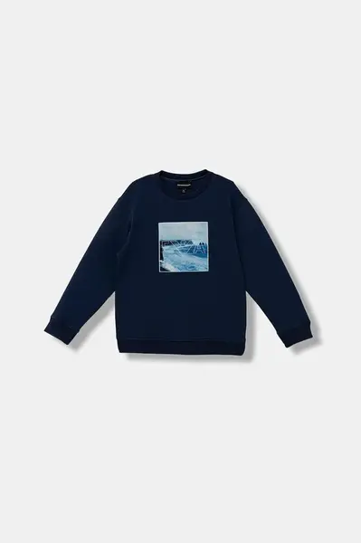 Dětská mikina Emporio Armani tmavomodrá barva, s aplikací, EB000781 AF10126