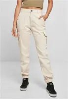 Women's high-waisted cargo pants whitesand