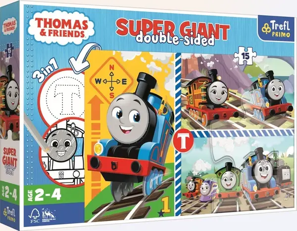 Oboustranné puzzle Mašinka Tomáš a jeho hry SUPER GIANT