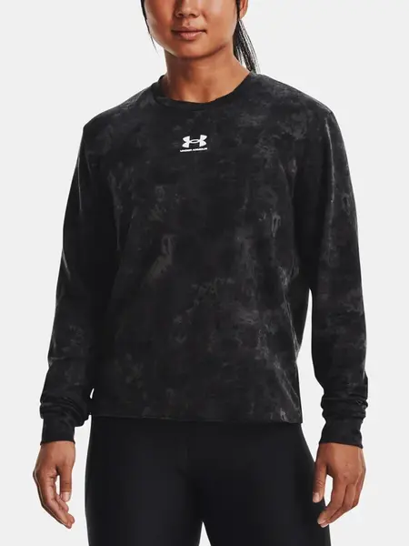 Under Armour Tričko Rival Terry Print Crew-BLK - Dámské