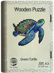 Dřevěné puzzle Zelená želva A3