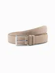 Ombre Unicolored men's belt in natural suede - beige