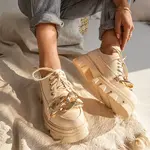 Resti Beige flat shoes Eqoia - Footwear