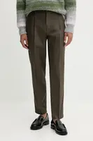 Bavlněné kalhoty BARENA VENEZIA Pantalone Gazara pánské, zelená barva, přiléhavé, PAU5256.2785