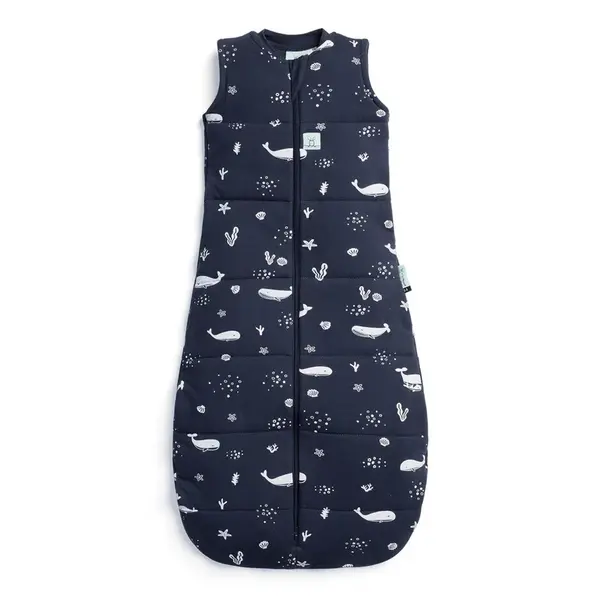 ergoPouch Vak na spaní organická bavlna Jersey Whale 3-12 m, 6-10 kg, 2,5 tog