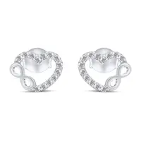 Brilio Silver Půvabné stříbrné náušnice srdíčka EA359W