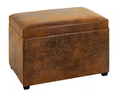 Úložná truhla na sedenie Miguel, hnedá vintage ekokoža%