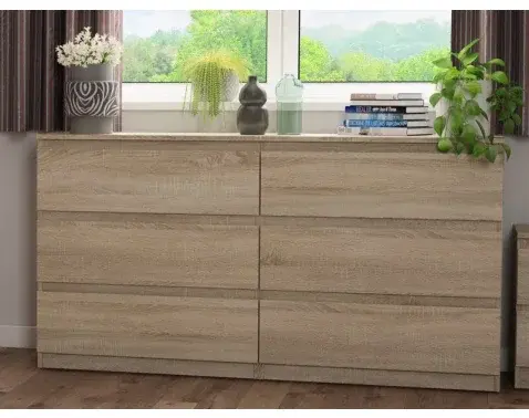 Široká komoda Carlos, dub sonoma, 150 cm%