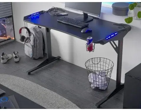 Písací stôl Game, s osvetlením a USB%