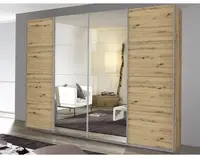 Šatníková skriňa Syncrono, 271 cm, dub artisan / zrkadlo%