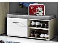 Botník Funny, dub strieborný/biely%