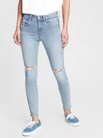 Modré dámske rifle GAP mid rise distressed universal jegging