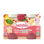 BABYBIO Jablko s granátovým jabĺčkom 2 x 130 g