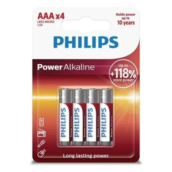 PHILIPS LR03P4B/10 mikrotužkové batérie 4 kusy