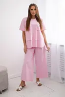 Set of new punto blouse + trousers light pink