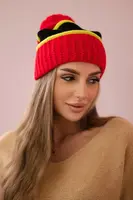 Women's cap Kinga K297 red + kiwi + black