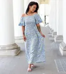 UR/CEO Blue floral maxi dress Calabrese