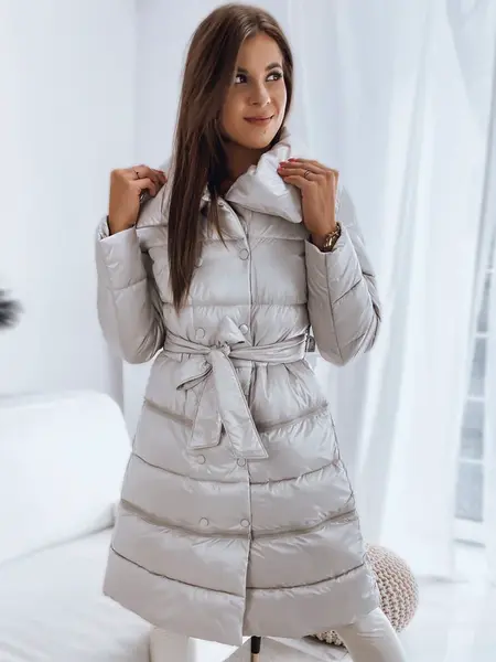 Dlhá dámska bunda bez kapucne LONDON PREMIUM béžová Dstreet