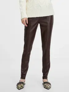 Brown Women's Leatherette Trousers ORSAY - Women's