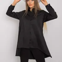 Čierna košeľa s predĺženým chrbtom