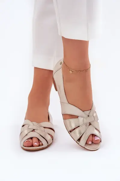 Kožené Baleríny S Otevretými Prstami Maciejka