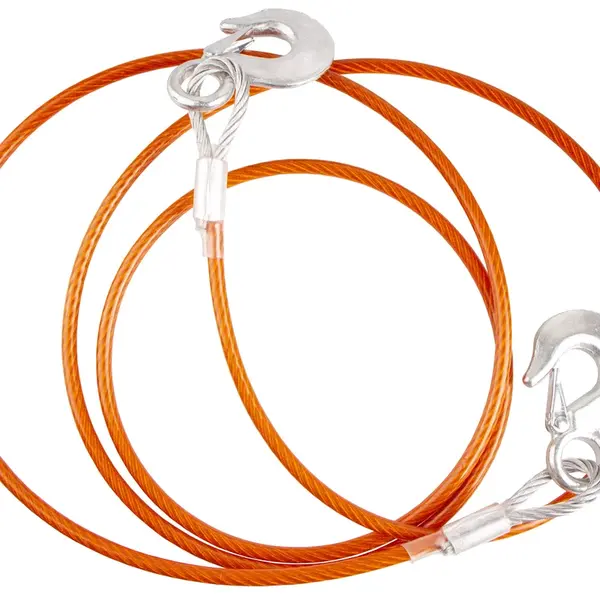 Tažné lano 2,5 tuny, délka 3,5 m, s háky, ocelové - HOTECHE