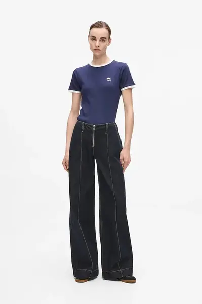 Bavlněné džíny Karl Lagerfeld IKON dámské, medium waist, A4W10098