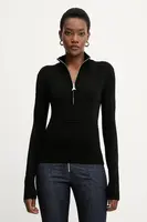 Svetr Patrizia Pepe dámský, černá barva, s pologolfem, 8K0323 K274