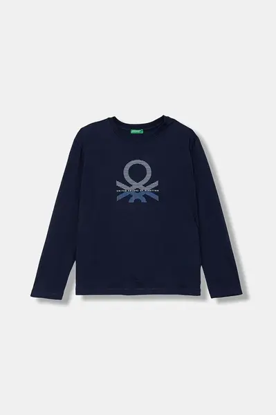 Dětské bavlněné tričko s dlouhým rukávem United Colors of Benetton