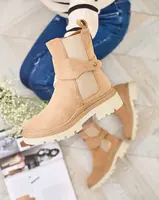 Resti Light brown women's boots with decorative strap Doasa