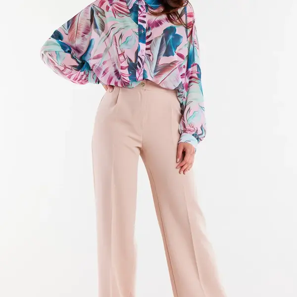 Awama Woman's Shirt A513 Pink/Flowers