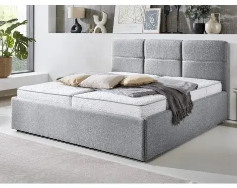 Postel Domango 140x200 cm, světle šedá látka