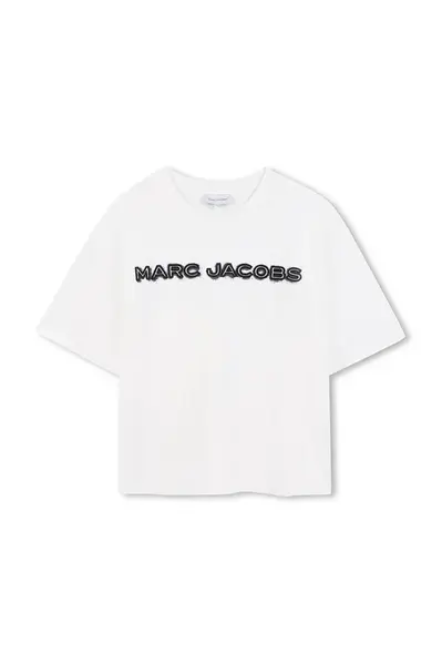 Dětské bavlněné tričko Marc Jacobs béžová barva, s potiskem, W60644