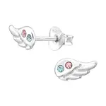 SILVER Dětské stříbrné náušničky Křídla Angel, puzetové