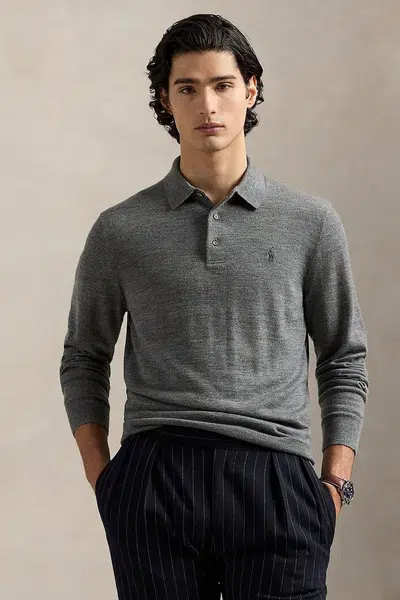 Svetr Polo Ralph Lauren pánský, šedá barva, 710941104