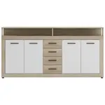 MID.YOU ŠIROKÁ KOMODA, bílá, Sonoma dub, 190/96/32 cm