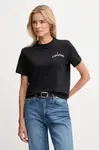 Bavlněné tričko Calvin Klein Jeans dámské, černá barva, LV047D882G