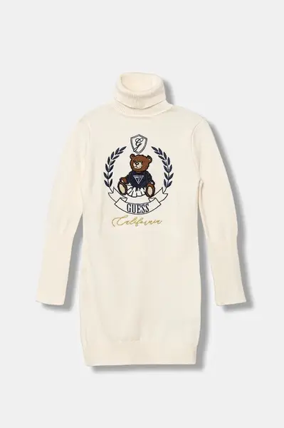 Dívčí šaty Guess béžová barva, mini, přiléhavé, J5BK21 Z3GS0