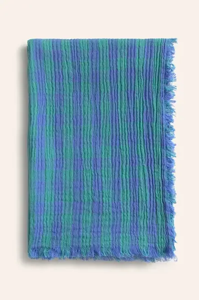 Bavlněný ubrus Calma House Nasau 120 x 180 cm modrá barva