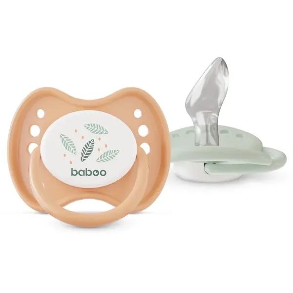 Baboo Soothers Silicone Orthodontic with Case dudlík Peachy Keen 0-6 m 2 ks