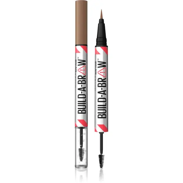 MAYBELLINE NEW YORK Build-A-Brow oboustranná tužka na obočí pro fixaci a tvar odstín 255 Soft Brown 1 ks